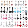 5PCS Set 14G Belly Button Rings Stainless Steel Barbells for Women Girls Navel Rings GZ Body Jewelry Navel Piercings