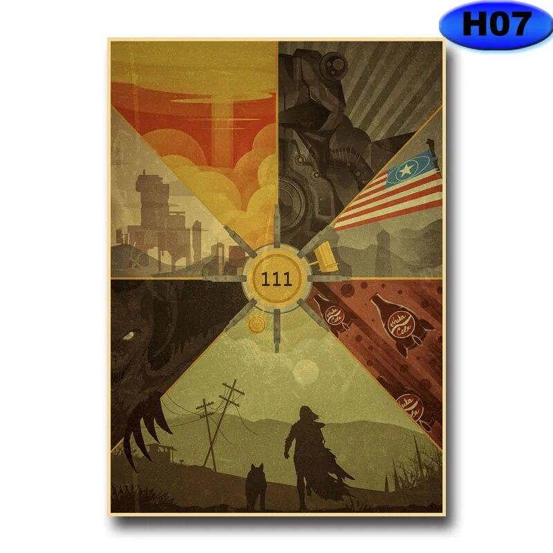 Современное украшение для дома, живопись, HD принты, постеры с видеоиграми, крафт-бумага, винтажный плакат, настенная наклейка, декор для комнаты, бара, кафе