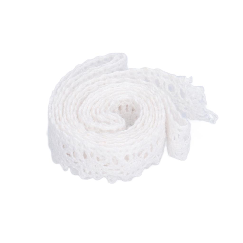 Lace Ribbon Cotton Thread 20 Yards White Decorative Accessories for Clothing Gift Decoration