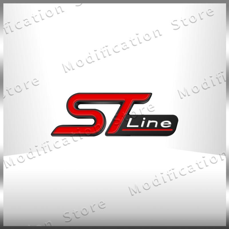 3D Металлическая Наклейка-Значок Логотип ST Line на Переднюю Решетку Автомобиля Для Ford Focus Fiesta Ecosport Mondeo Kuga Задний Багажник Боковое Крыло