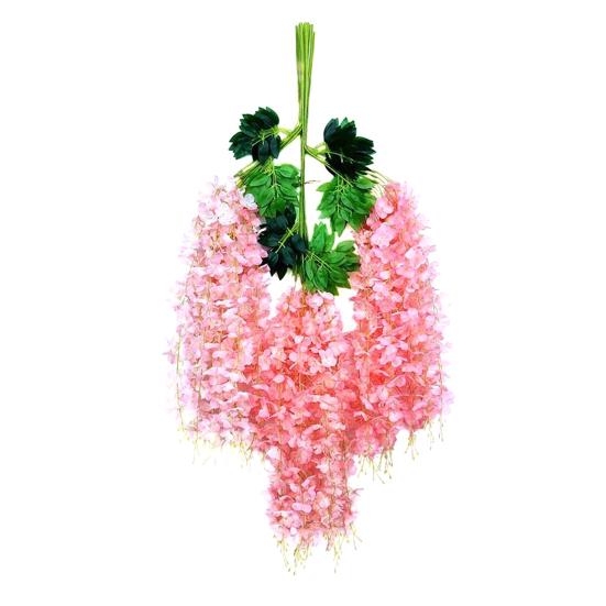12 шт. искусственных цветов глицинии, устойчивых к ультрафиолетовому излучению, искусственные цветы глицинии, подвесные искусственные цветы, виноградная лоза для патио, вечеринки, украшения для дома и интерьера