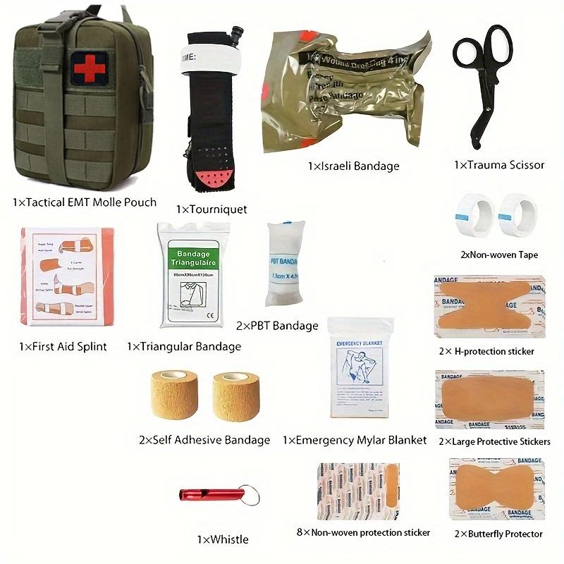 Аптечка первой помощи из 28 предметов, медицинская аптечка первой помощи с жгутом, принадлежности для кемпинга, аварийный комплект для выживания, походная сумка