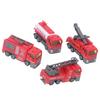 4Pcs 1: 32 Fire Truck Toy Set High Simulation Pull Back Car Toy Educational Truck Model Children