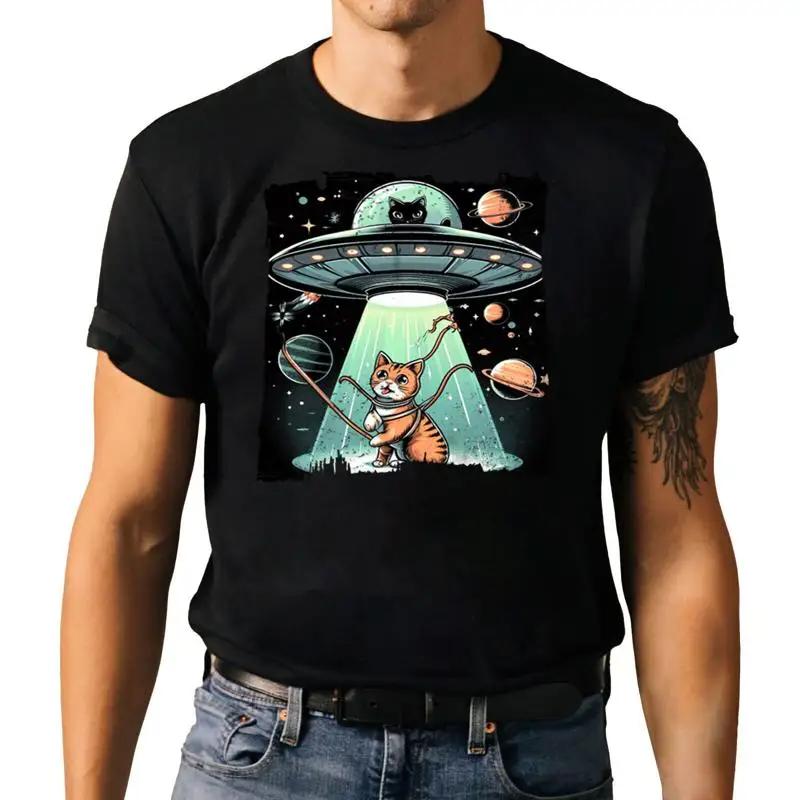 Cat Ufo Galaxy Funny T Shirt Space