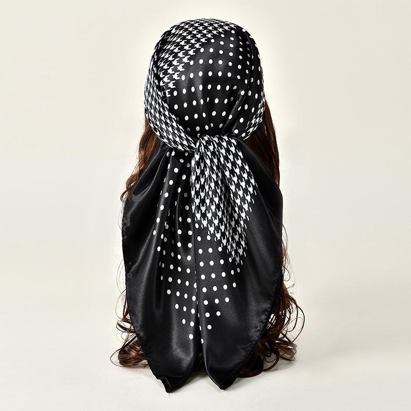 New European and American Printed Silk Square Scarf Fashion Women's Versatile Bag Headscarf Professional Scarf Silk Scarf