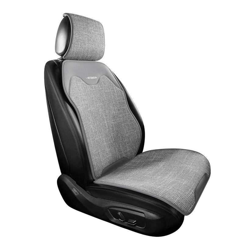 Универсальная льняная подушка для автомобильного сиденья - Дышащая, всесезонная, полуобернутый чехол