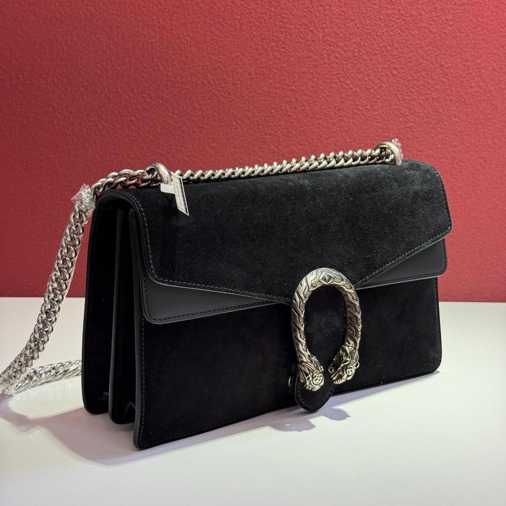 [Pre-Owned] Dionysus Small Black Suede Tiger Head Shoulder Bag - Excellent #1YCYHW2