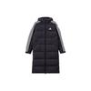 Adidas 3ST Long Coat with Printed Logo and Hood Unisex Outerwear Black H20760