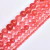Hanmade Beading Accessories DIY Fashion For Jewelry Making Handwork Watermelon Red Stone 4-12mm Loose Beads Natural Stone Round Bracelets 40-15Pcs