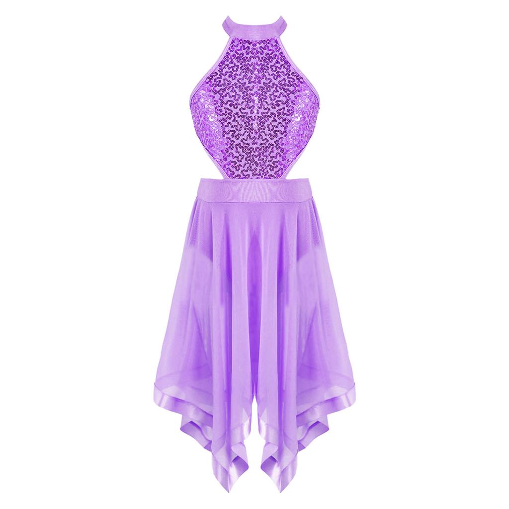 Без рукавов с блестками, декор с открытой спиной и талией, вуаль, неровный подол, танцевальное платье с открытой спиной, детская стильная одежда для девочек