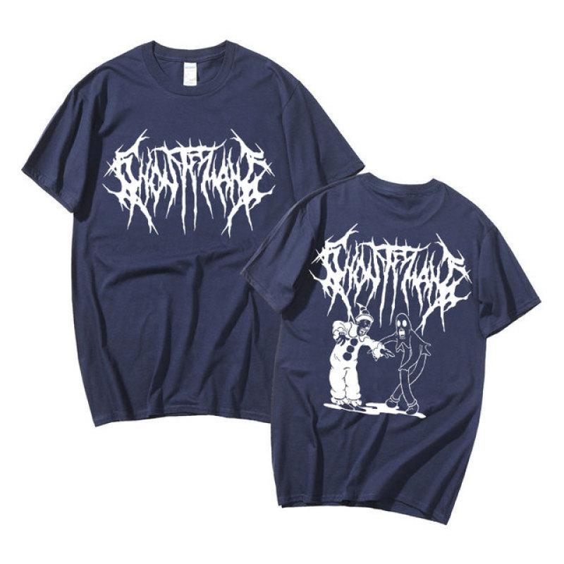 Футболка с двусторонним принтом Ghostemane, футболка унисекс, футболки Pouya, хлопковые топы, уличная одежда, модные футболки в стиле хип-хоп для пар