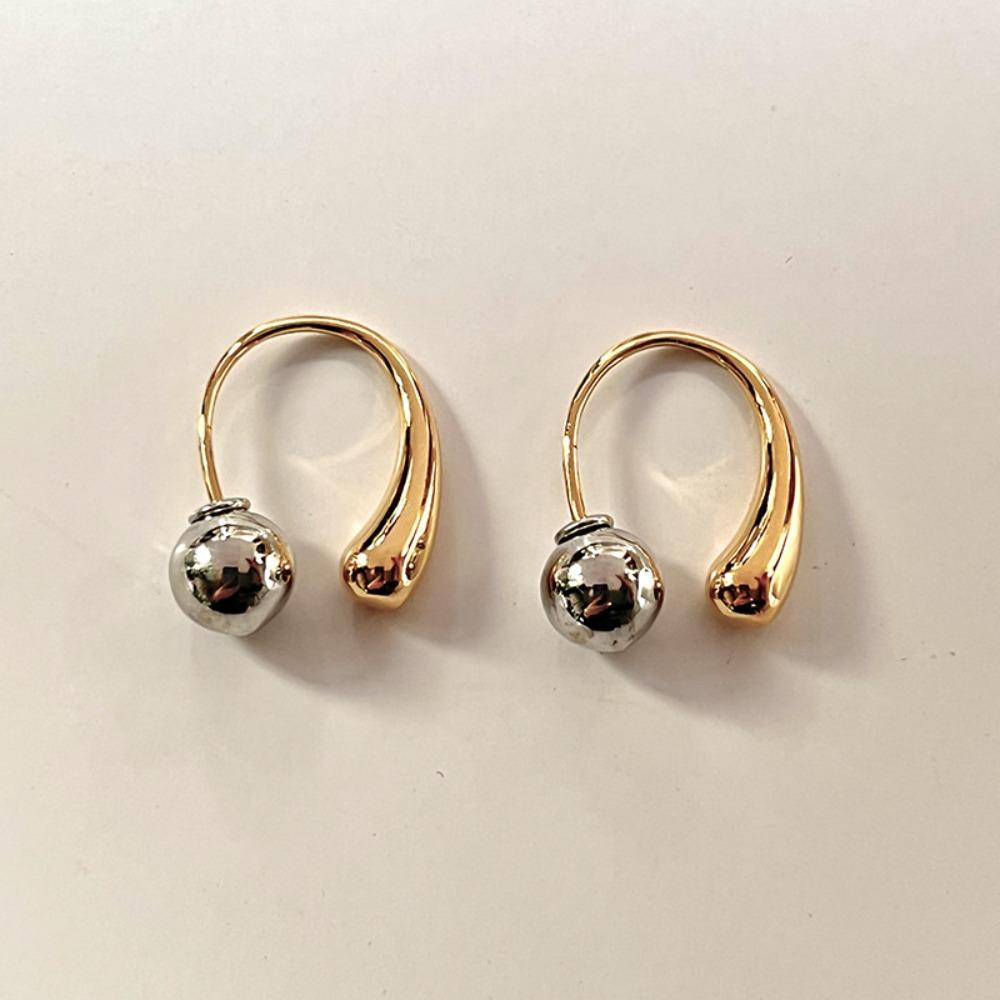 Ретро Медные Индивидуальные Круглые Серьги-Шарики Металлические Серьги Капля Воды Корейский Стиль Аксессуары