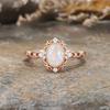 1Pc Exquisite Rose Gold Ring Set with Synthetic Zircon