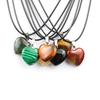 1Pcs Lot Natural Stone Pendant Heart Shaped Crystal Rose Quartz Agate Necklaces Pendants 2×0.6 Cm