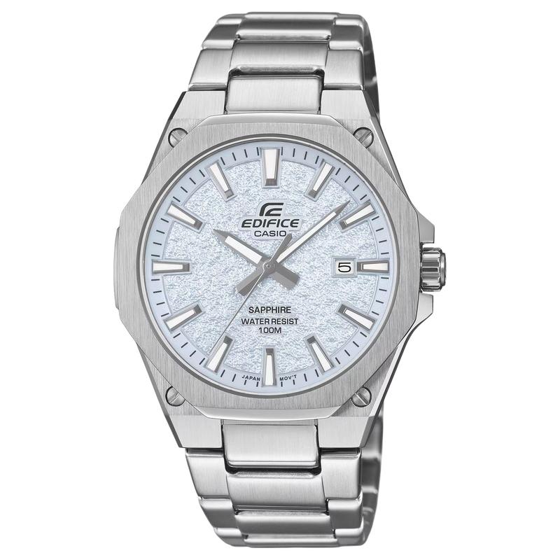 CASIO G-SHOCK series 100 meters waterproof Quartz Steel Strap same style for men and women silver dial EFR-S108DE-2A