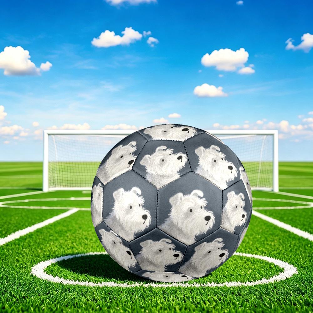 1pc Miniature Schnauzer Portrait Theme Soccer Ball Football, Size 5, Lightweight PVC, Outdoor Training Soccer Ball,Gift c65139