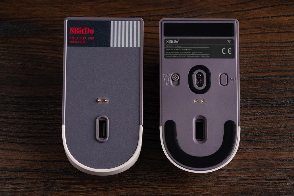 8BitDo Retro R8 Mouse with Charging PAW 3395 Optical Sensor 4K Polling Rate Wireless Programmable and Kailh Sword GM X Micro Switches N Edition Dock,