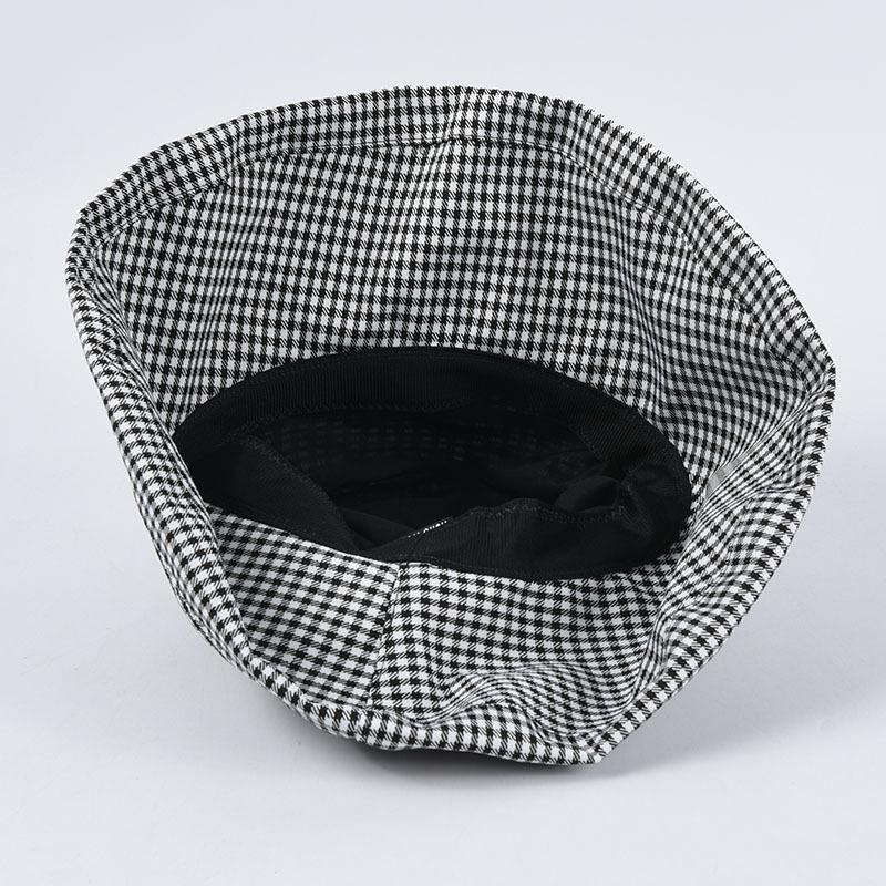 Модная шляпа-ведро в клетку с широкими полями для женщин, складной солнцезащитный козырек для женщин, хлопковая уличная защитная шляпа для пляжа