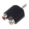3.5mm Audio Male Jack Out Plug To 2 RCA Female Splitter Adapter Connector