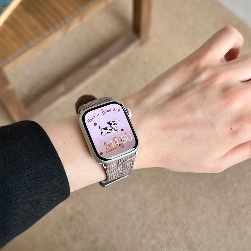 Вязаный спортивный ремешок для Apple Watch Band 46 мм 38 мм 40 мм 41 мм 44 мм 42 мм 45 мм 49 мм Браслет для iWatch Series 9 8 7 6 5 4 3 SE Ultra 2