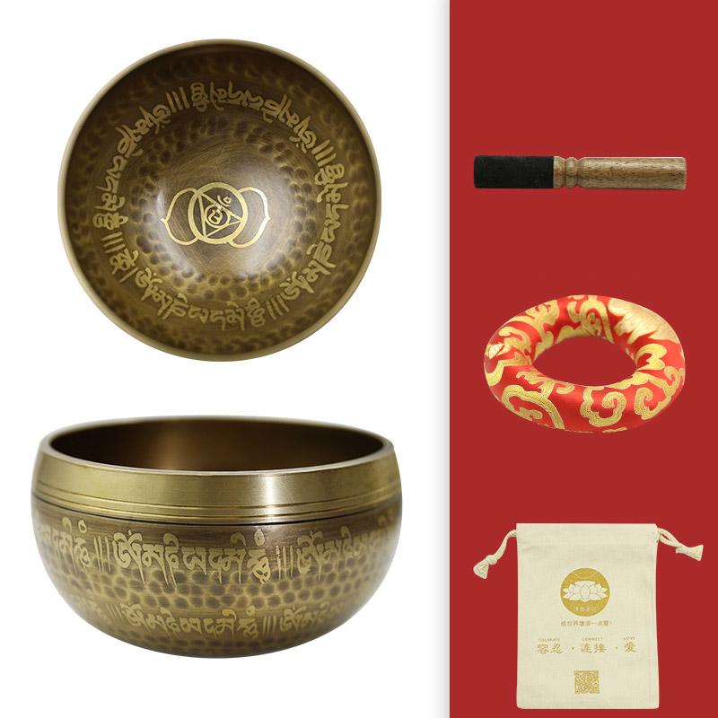 Поющая бронзовая чаша Духовный Звук Исцеляющий Музыкальные инструменты Йога Буддийские принадлежности Звук Исцеляющий Ударный инструмент Чаша