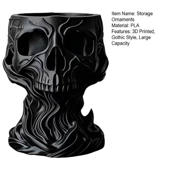 Альтернативный Стиль Подарок 3D Печатная Готическая Череп Декоративная Миска-Ловец, Держатель для Хранения Ключей Темное Искусство Настольный Органайзер Монеты Украшения, Украшение Дом