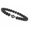 Black White Stone 26 Letters Bracelet Handmade DIY for Women Men Couple Jewelry Friendship Lucky Bead Elastic Bracelet Kids Gift