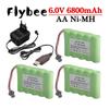 (SM PLUG) 6V 6800mAh NiMH Battery with USB Charger For Rc Toys Cars Tank Truck Robot Boats AA Ni-MH 6v Rechargeable Battery Pack