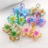 Cool Gradient Flower Hair Clips for Women Trendy Sweet Hair Claws Crab Clamp Barrettes Hawaiian Headwear Girls Hair Accessories