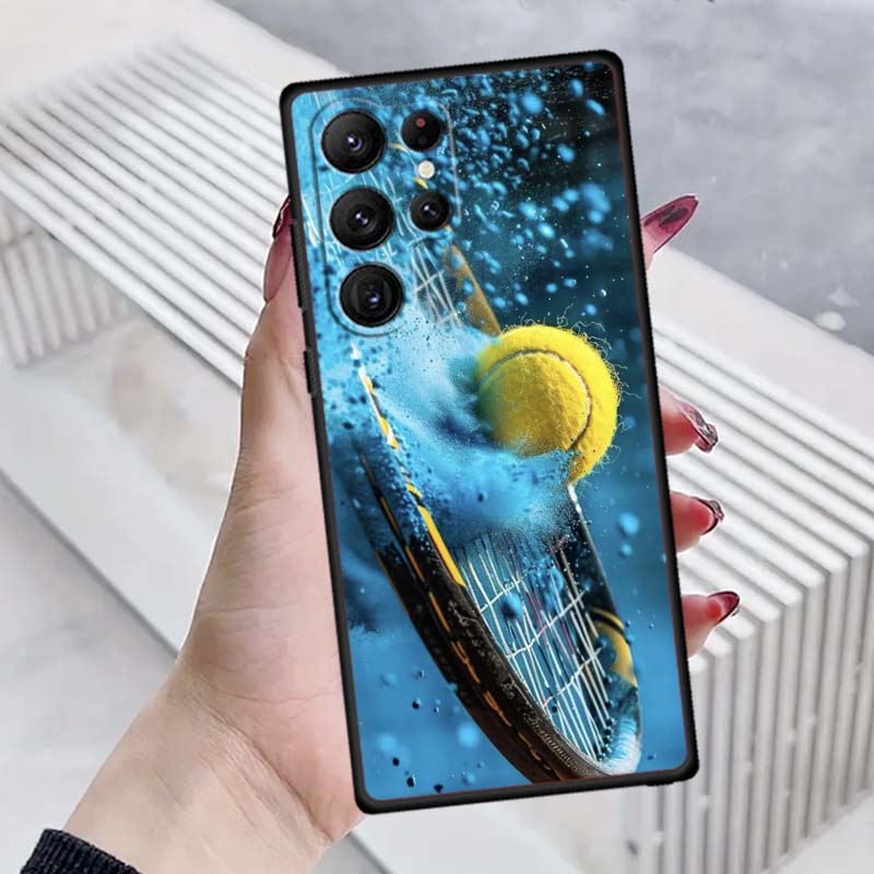 Чехол для телефона в спортивном стиле Для Samsung Galaxy S26 S25 S24 S23 S22 S21 S20 Ultra Plus FE 5G Черный Мягкий ТПУ