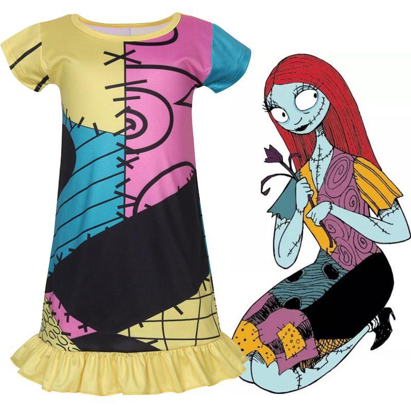 Adorable Kids Sally Cosplay Costume From Nightmare Before Christmas For Spooky Occasions