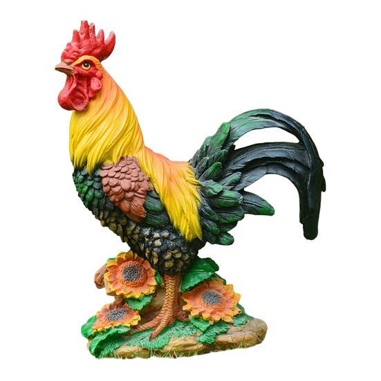 Фигурка курицы, Реалистичная смоляная курица и петух, Садовая статуя, Стоящая скульптура домашнего животного для двора, Газона, Сада, Уличный декор