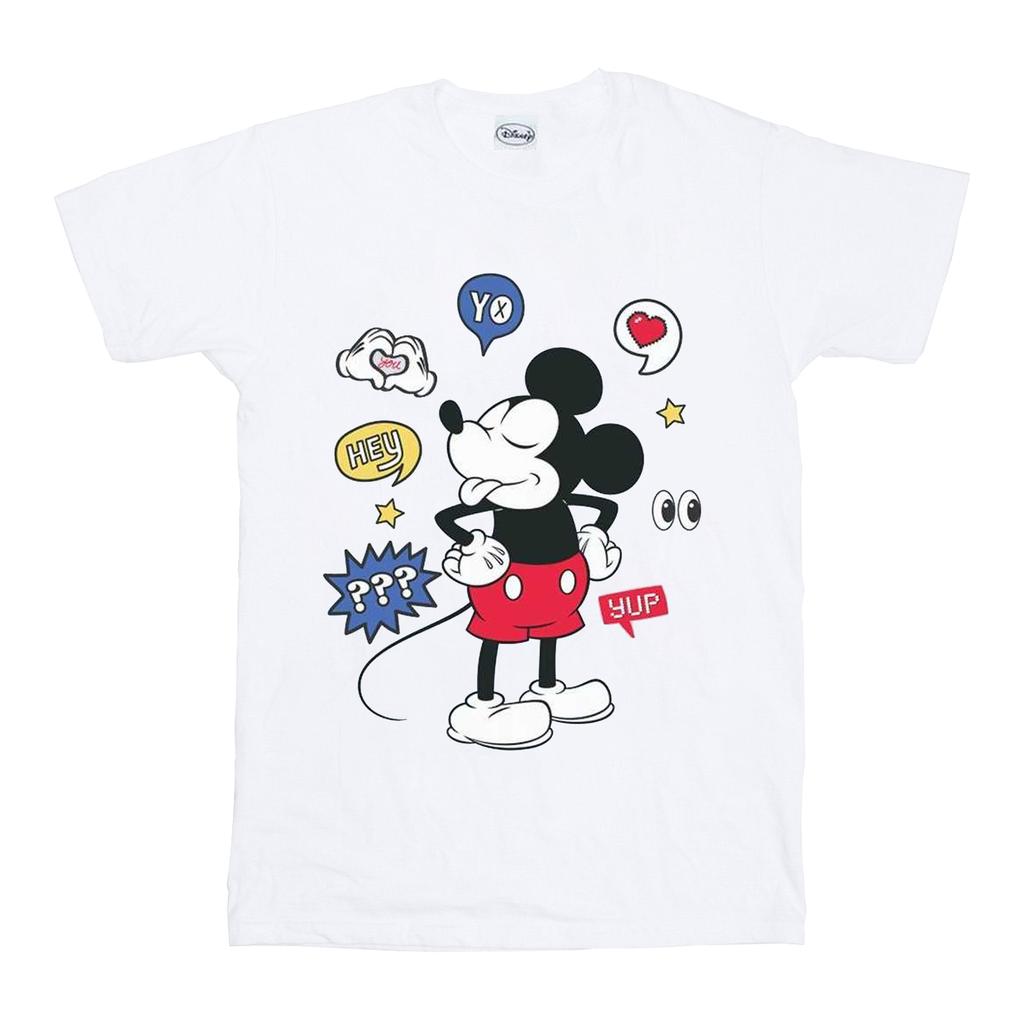 Disney Womens/Ladies Mickey Mouse Tongue Out Cotton Boyfriend T-Shirt