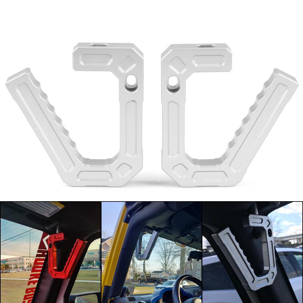 Aluminum Car Front Grab Handles Grip Bar for Jeep JK Wrangler 07-18 Sport Sahara Rubicon 2/4 Door (Pair)