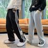Брюки для мальчиков весна-лето-осень Брюки для детей и подростков Тонкие детские спортивные прямые брюки Модные брюки с тремя полосками Модные