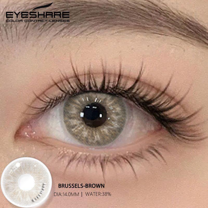 Eyeshare Новые цветные контактные линзы 2 шт. черные ежегодные мягкие линзы модные синие контактные линзы натуральные коричневые косметические контактные линзы