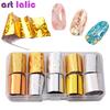 10pcs Dazzling Holographic Gold Silver Nail Transfer Stickers Starry Sky Stickers Nail Art Decoration