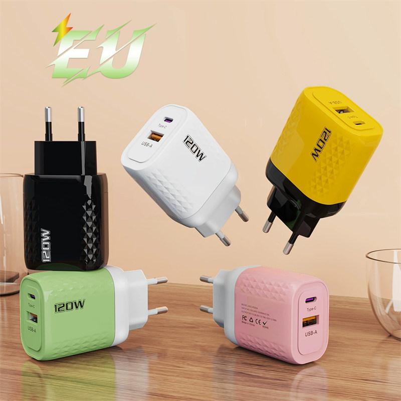 120W USB C Charger GaN Fast Charging Charger PD Quick Charge QC3.0 Wall Adapter For iPhone 15 Xiaomi POCO Samsung Huawei Oneplus