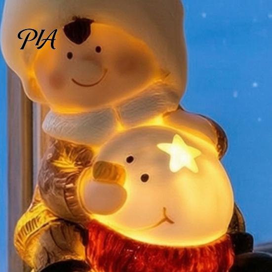 Creative Holiday Gift Selection Christmas Luminous Ornament, Durable Resin with Warm LED Light Design, Exquisite Table Decor Add Festive Atmosphere