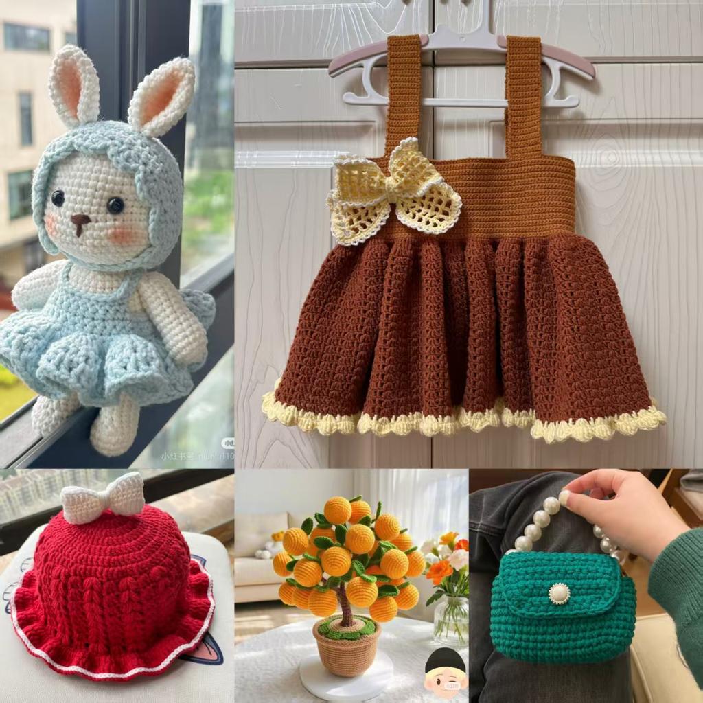 20 шт./лот Набор пряжи из молочного хлопка 4 нити Мягкая детская хлопковая пряжа Шерстяная пряжа для вязания кукол, сумок, свитеров, шапок Комбинированный набор