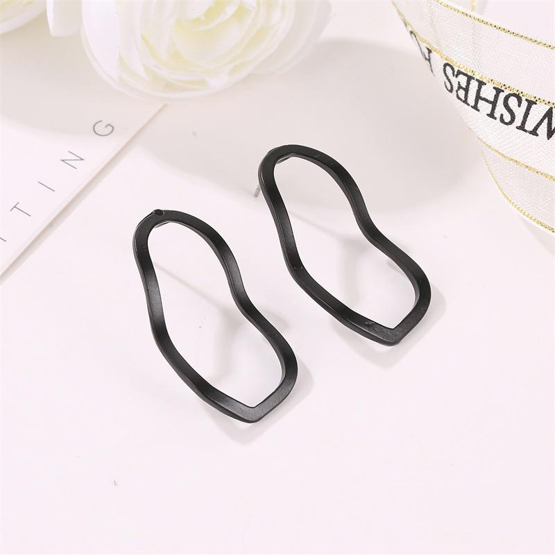 Euramerican Irregular Geometric Earrings Wave Hollow Out Simple Style Women Fashion Collocation Party Accessories