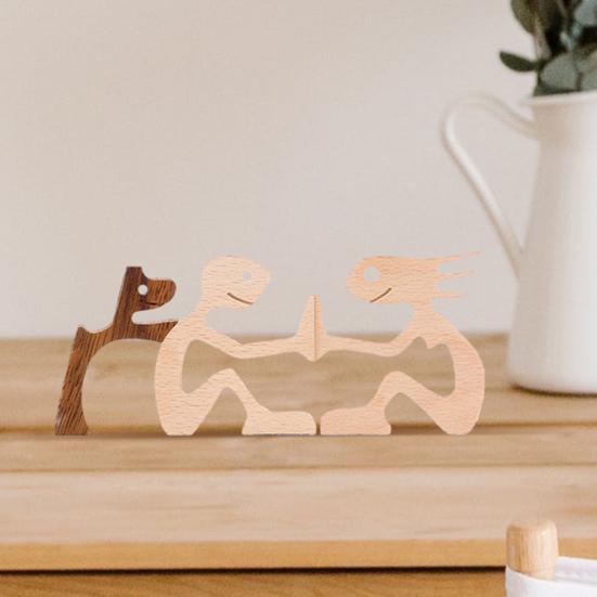 Пазл с именем семьи, милые статуи, любящие домашних животных, семейное единство, сувенир, украшение дома, деревянные головоломки, украшения