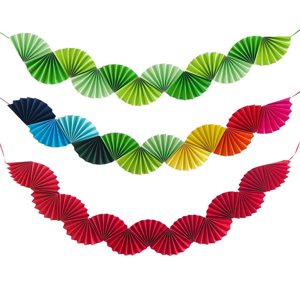 Мексиканская вечеринка Подвесные бумажные украшения Красочные бумажные веера оригами Украшения для свадьбы, дня рождения, карнавала, стены