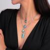 Vintage Ethnic Style Necklace Water Drop Turquoise Necklace Sun Hexagonal Pillar Jewelry
