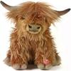 Highland Cow Brown Stuffed Animal, Farm Toy with Sound, Soft Toy