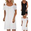 Women's Vest Dresses Summer Bohemian Dresses Cute Beach Tank Dresses Round Neck Dresses