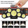 7 LED Headlamp Rechargeable Powerful Head Lamp With Built-in 18650 Battery Outdoor Camping Headlight Head Flashlight
