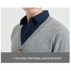 Hengyuanxiang Men's V-Neck Pure Wool Cardigan Sweater
