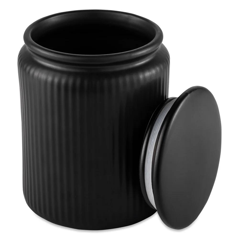 Большая керамическая кухонная банка для хранения Герметичный ребристый контейнер для хранения продуктов Кофе Чай Сахар Закуски Организация столешницы