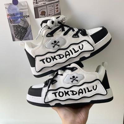 Женские повседневные туфли на плоской подошве, винтажные нишевые кроссовки с буквами для пары